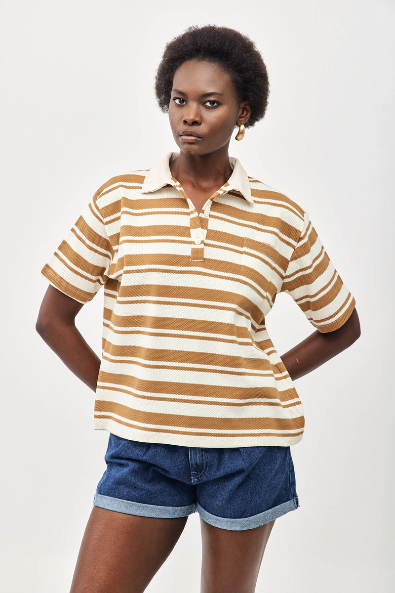 ⛵️Spring/Summer 2025  - Our Rugby Shirt- Sandy Stripes 🐪