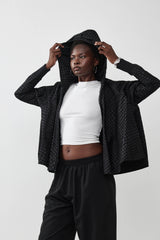 🧦 Autumn/Winter 2025/2026- The Bun zip up hoodie - BLACK SNAKE (NYLON)