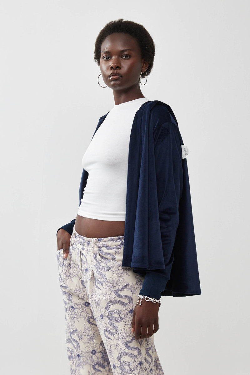 🧦 Autumn/Winter 2025/2026- The Bun zip up hoodie - Navy Velvet