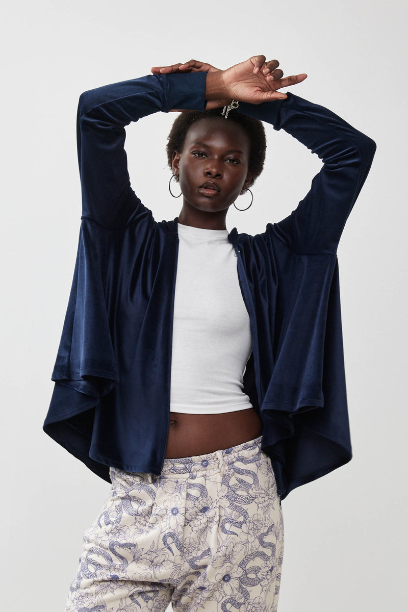 🧦 Autumn/Winter 2025/2026- The Bun zip up hoodie - Navy Velvet