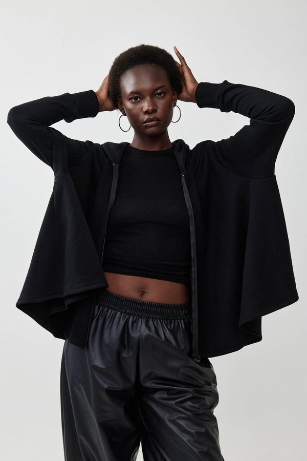 🧦 Autumn/Winter 2025/2026- The Bun zip up hoodie - Back to Black Cotton