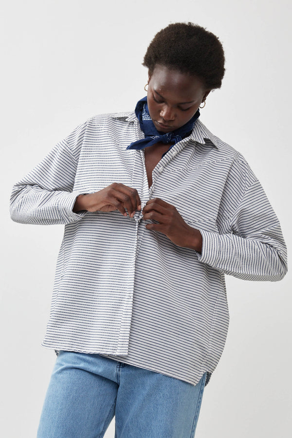 🧦Autumn/Winter 2025/2026 - The New Klips shirt- Boho Refined Blue stripes