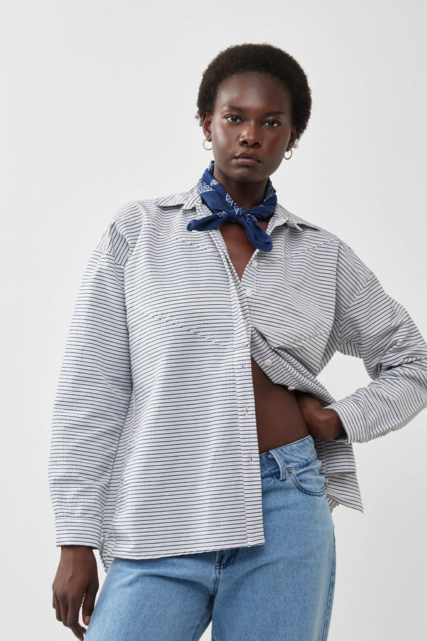 🧦Autumn/Winter 2025/2026 - The New Klips shirt- Boho Refined Blue stripes