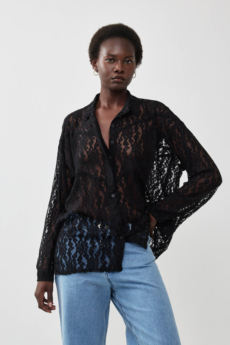 🧦Autumn/Winter 2025/2026 - The New Klips -shirt - Black Breezy l1ace