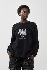 🧦Autumn/Winter 2025/2026 - Galaxy Sweatshirt - 🩹 Dede × Stella and Lori - Galaxy Sweatshirt - Black