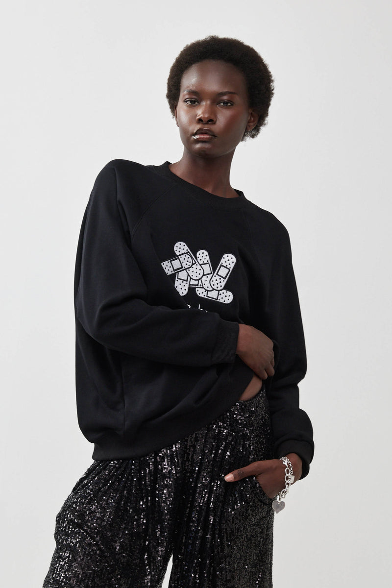 🧦Autumn/Winter 2025/2026 - Galaxy Sweatshirt - 🩹 Dede × Stella and Lori - Galaxy Sweatshirt - Black