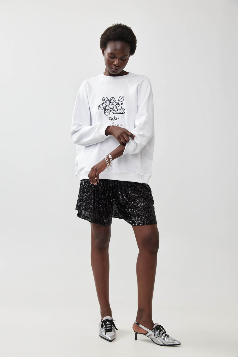 🧦Autumn/Winter 2025/2026 - Galaxy Sweatshirt - 🩹 Dede × Stella and Lori - Galaxy Sweatshirt - White