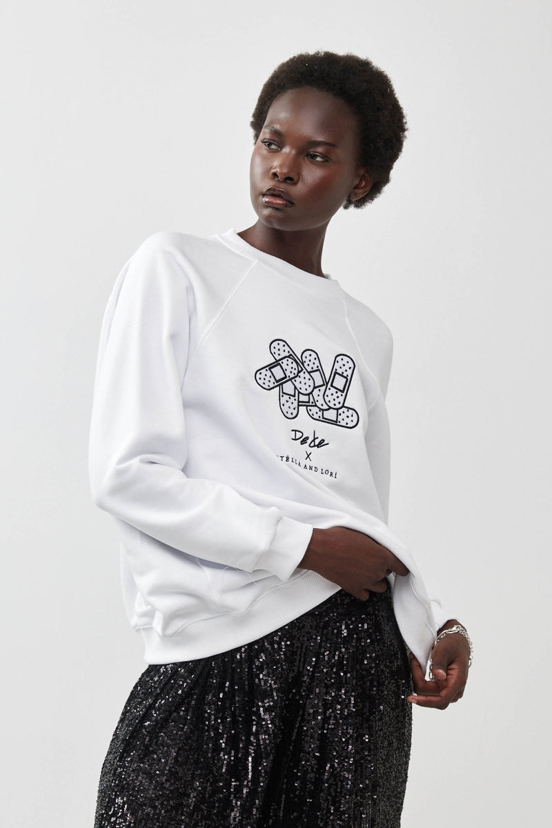 🧦Autumn/Winter 2025/2026 - Galaxy Sweatshirt - 🩹 Dede × Stella and Lori - Galaxy Sweatshirt - White