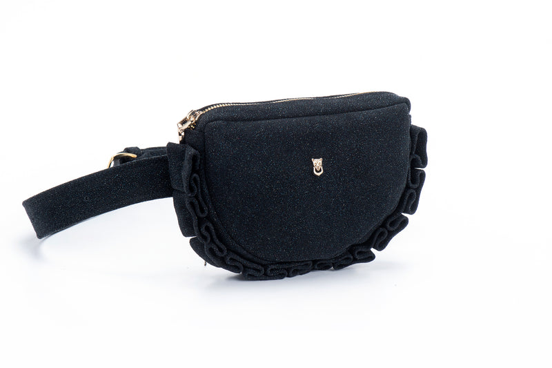 Leather Pouch - Leather Bum Bag - Shiny black