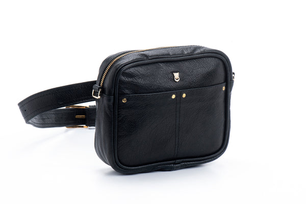 Leather bum bag and cross-body bag