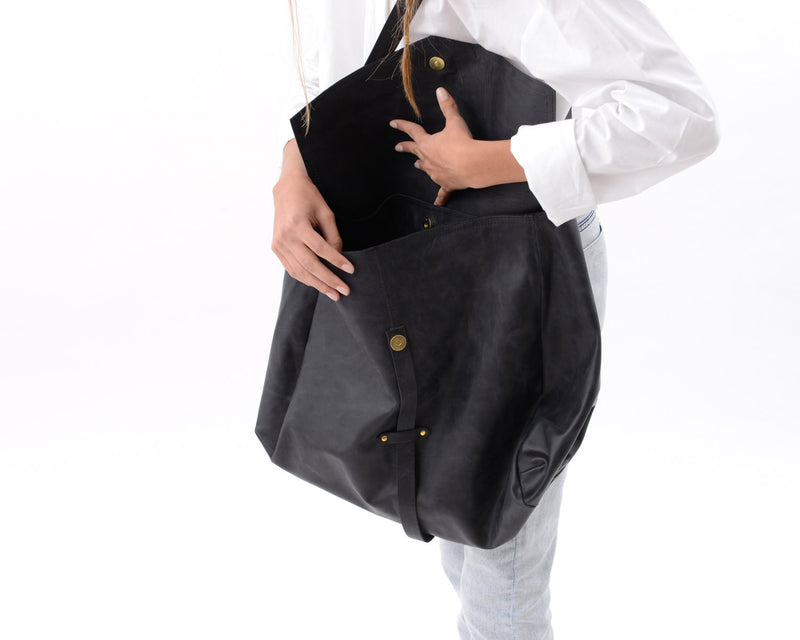 Black Leather Hobo