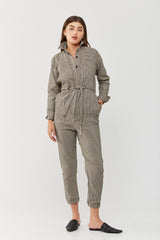 ⛈Winter 2022 - Ada Maxi Jumpsuit - Size 36 Beige and Brown squares