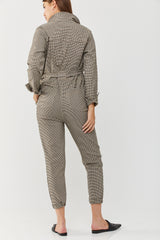 ⛈Winter 2022 - Ada Maxi Jumpsuit - Size 36 Beige and Brown squares