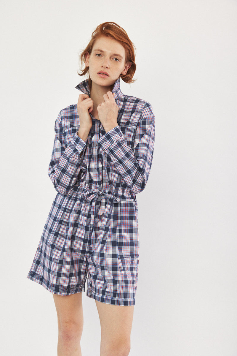 ☃️ Winter 2023  -  Worker - Long sleeves short Jumpsuit - Tommy Plaid