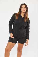 ☃️ Winter 2023  -  Worker - Long sleeves short Jumpsuit - Black