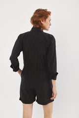 ☃️ Winter 2023  -  Worker - Long sleeves short Jumpsuit - Black