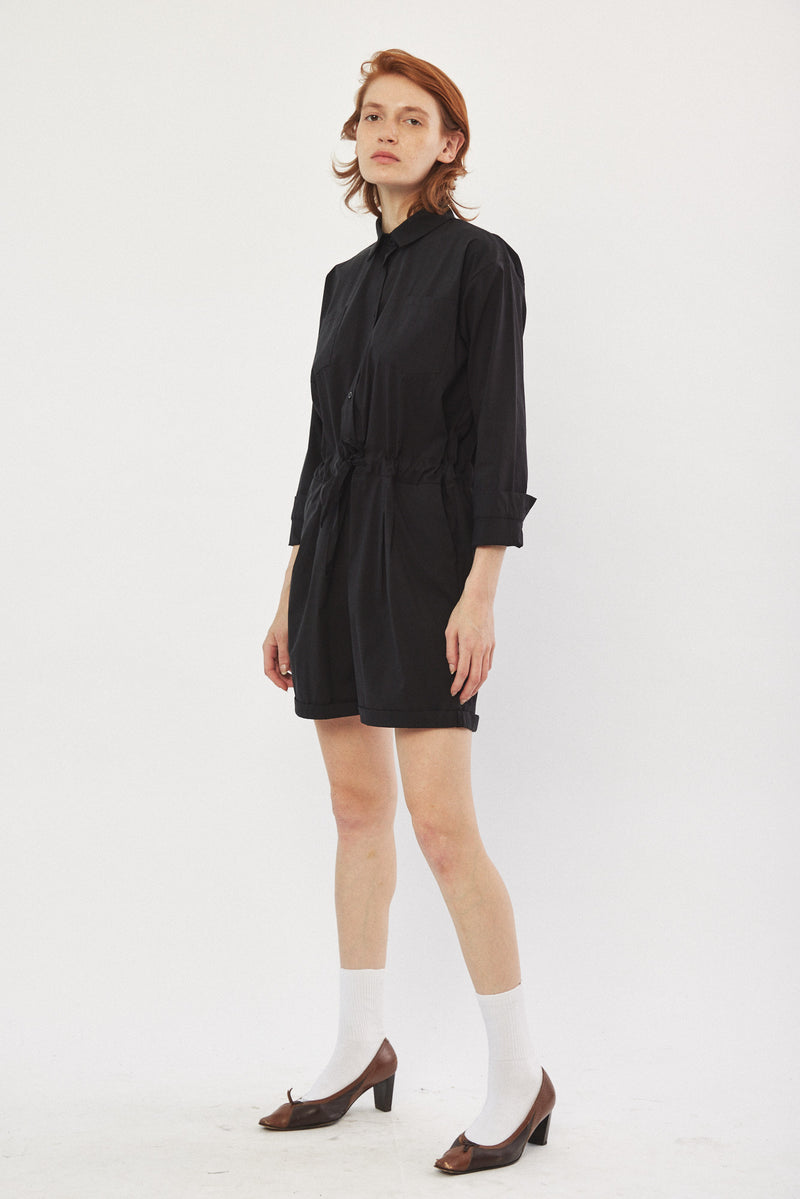 ☃️ Winter 2023  -  Worker - Long sleeves short Jumpsuit - Black