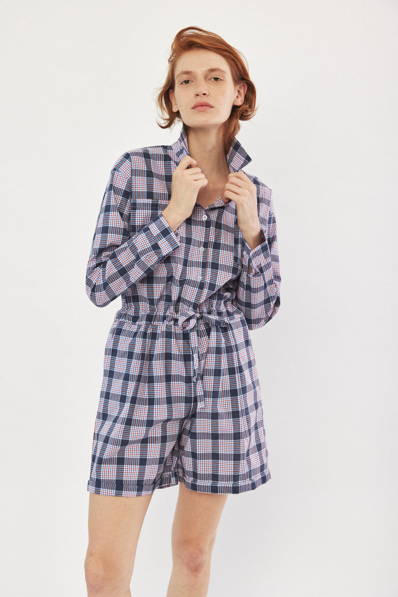 ☃️ Winter 2023  -  Worker - Long sleeves short Jumpsuit - Tommy Plaid