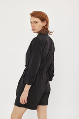 ☃️ Winter 2023  -  Worker - Long sleeves short Jumpsuit - Black