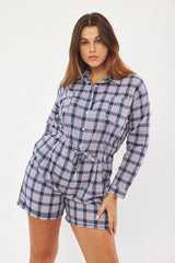 ☃️ Winter 2023  -  Worker - Long sleeves short Jumpsuit - Tommy Plaid