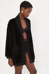 🪡🧵Sample🪡🧵- ☃️ Winter 2023 - White Lotus 🪷 Cardigan - Owl 🦉- Black  (Faux fur)