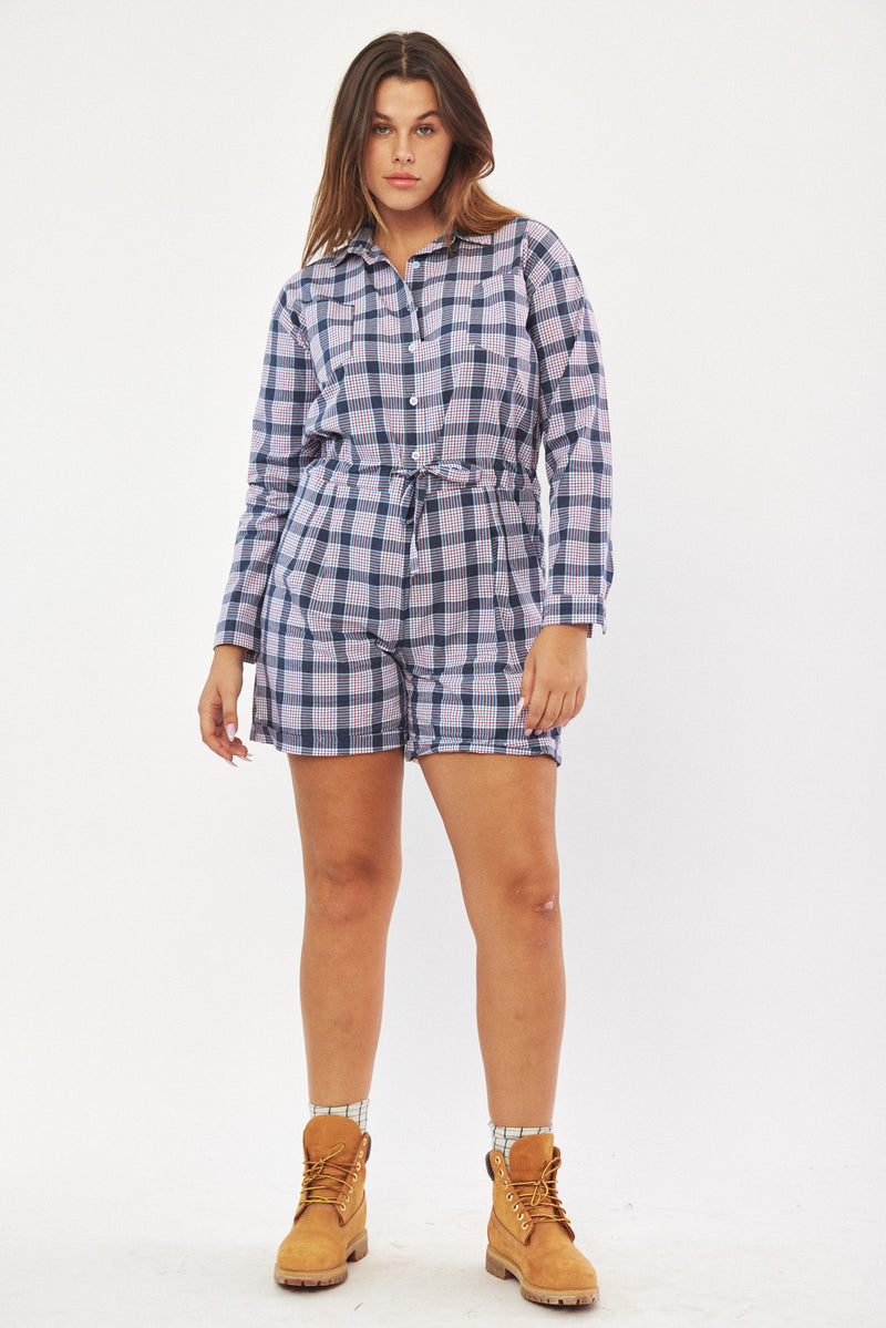 ☃️ Winter 2023  -  Worker - Long sleeves short Jumpsuit - Tommy Plaid