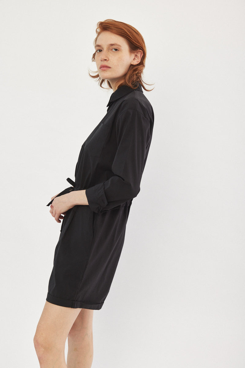 ☃️ Winter 2023  -  Worker - Long sleeves short Jumpsuit - Black