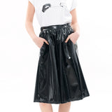 Black Vinyl Skirt