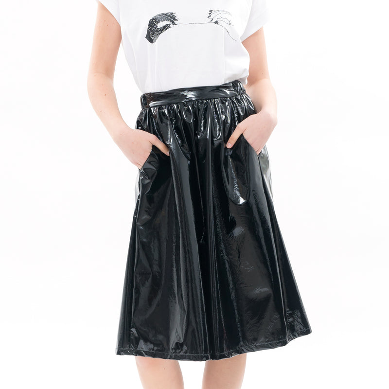 Black Vinyl Skirt