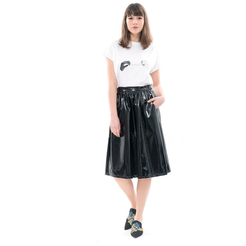 Black Vinyl Skirt
