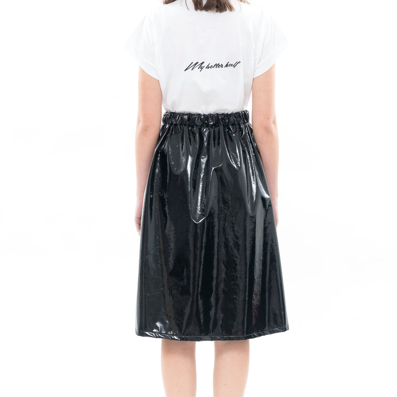 Black Vinyl Skirt